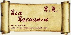 Mia Mačvanin vizit kartica